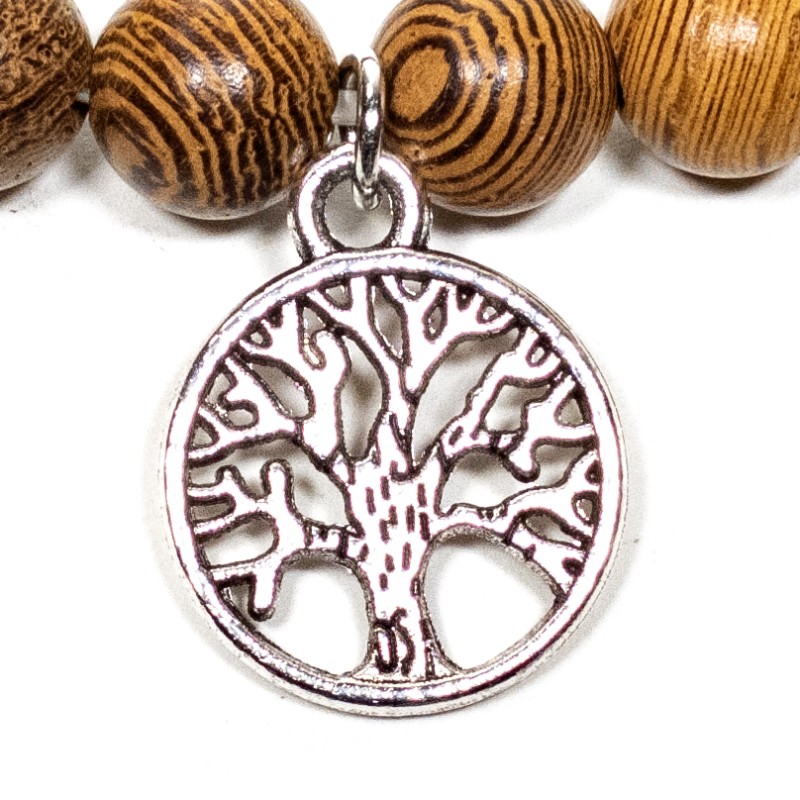 Mala/Armband Wengeholz elastisch Baum des Lebens