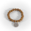 Mala Armband Wengeholz elastisch Blume des Lebens