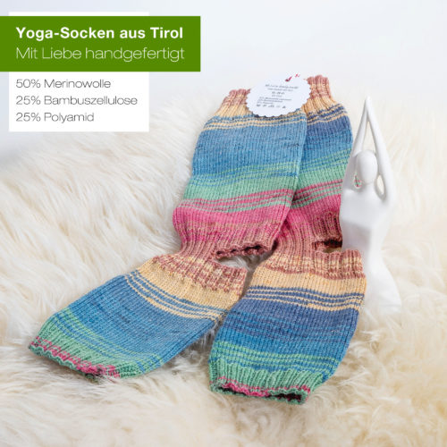 Hochwertige Yoga-Socken mit Merino und Bambusfaser - seidenweich und atmungsaktiv.