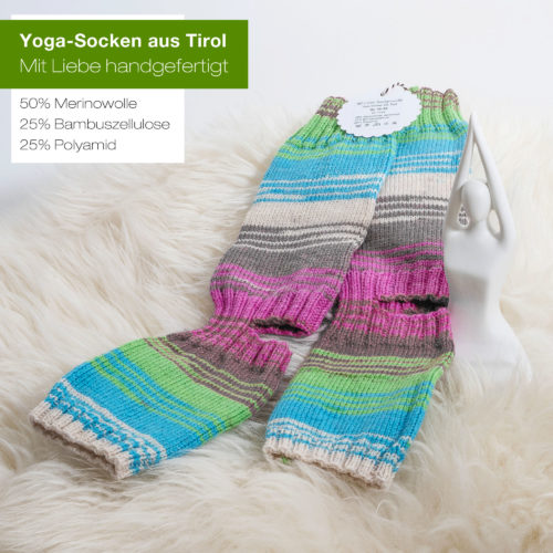 Hochwertige Yoga-Socken mit Merino und Bambusfaser - seidenweich und atmungsaktiv.